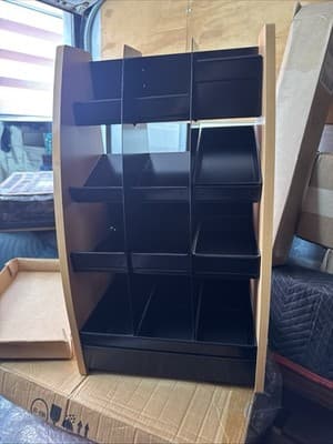 WRI Coffee Countertop Condiment Rack 24Hx10Wx13L, 12 Compartments - Image 1
