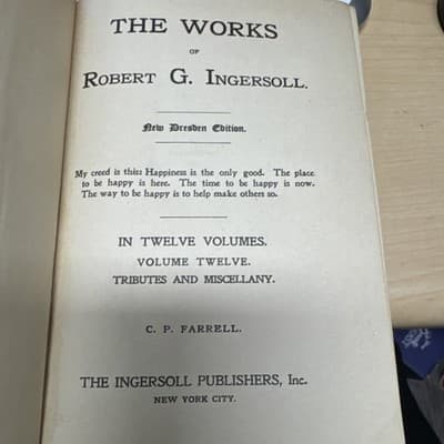 THE WORKS OF ROBERT G. INGERSOLL (COMPLETE 12 VOLUME SET) by Robert Ingersoll - Thumbnail 7