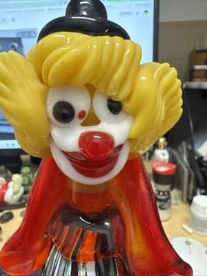 Murano Hand Blown Glass Clown Figurine Original Italy - Thumbnail 6