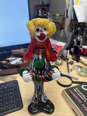 Murano Hand Blown Glass Clown Figurine Original Italy - Image 1