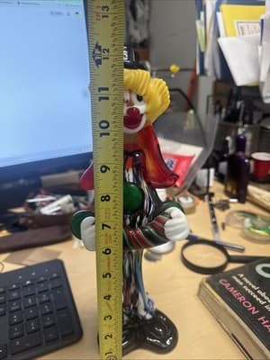 Murano Hand Blown Glass Clown Figurine Original Italy - Thumbnail 2