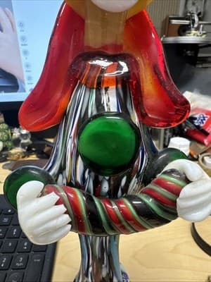 Murano Hand Blown Glass Clown Figurine Original Italy - Thumbnail 5