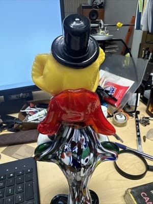 Murano Hand Blown Glass Clown Figurine Original Italy - Thumbnail 3