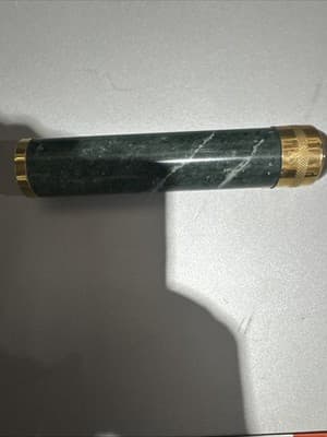Vintage Brass and Green Marble Kaleidoscope 1970's Rare Heavy 7" Inches No Brand - Image 1