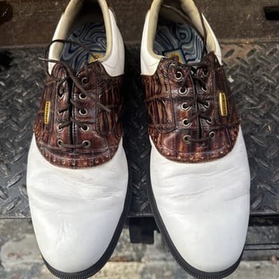 Foot Joy Brown and White Saddle In Great Condition Size 10.5 M - Image 1