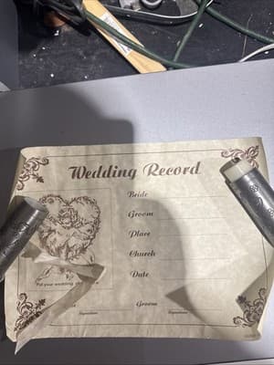 Pewter Wedding Certificate Tube Holder Keepsake - Thumbnail 2