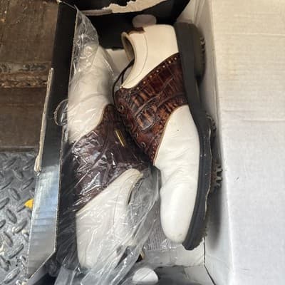 Foot Joy Brown and White Saddle In Great Condition Size 10.5 M - Thumbnail 6