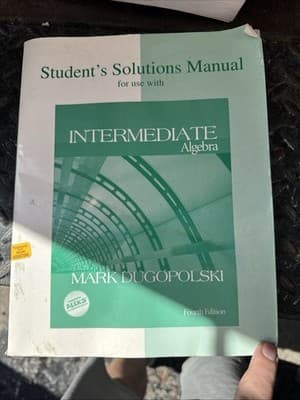 STUDENT'S SOLUTIONS MANUAL FOR USE WITH INTERMEDIATE By Mark Dugopolski *VG+* - Image 1