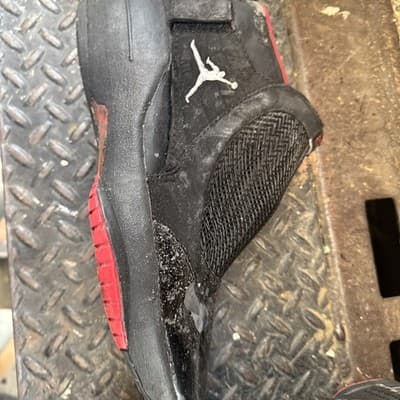 Jordan 19 Retro Countdown Package Bred 2008 Size 10 DAMAGED FOR REPAIR SEE PICS - Thumbnail 3