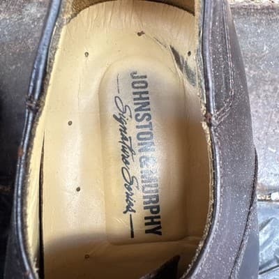 Johnston & Murphy Signature Series Oxford Shoes Brown Leather Italy Size 9.5m - Thumbnail 3