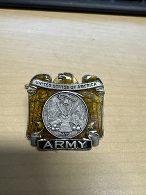 VINTAGE US Army American Legion Enamel Lapel Pin for Army 200th anniversary - Thumbnail 2