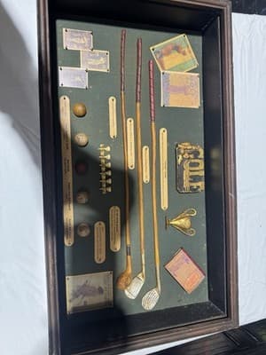 Framed Shadow 1842 Golf Patent Club Bobby Jones Art In Very Good Shape - Thumbnail 4
