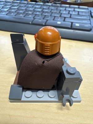 LEGO Minifigure Orange Helmet Cape Blaster Buildable Rocky Base Plastic - Thumbnail 3