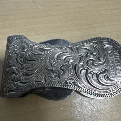 Montana Silversmiths Floral Tulip Silver Money Clip Western Cowboy With Horse - Thumbnail 4