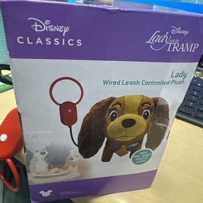 NWT Disney Store Lady & the Tramp LADY Dog Wired Leash Controlled Plush - Thumbnail 4