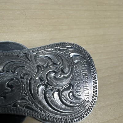 Montana Silversmiths Floral Tulip Silver Money Clip Western Cowboy With Horse - Thumbnail 3