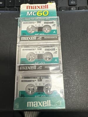 Maxell MC60 - Microcassette Tape: 3 Pack - 60 Minute Microcassettes - Image 1