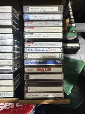 Cassette Tape Collection w/ Wooden Case Storage - Thumbnail 4