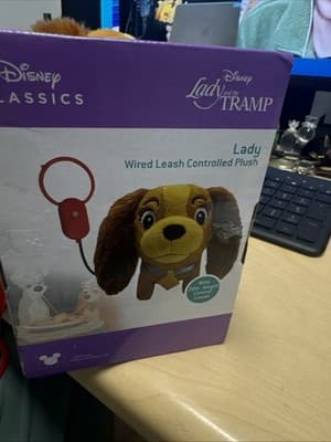 NWT Disney Store Lady & the Tramp LADY Dog Wired Leash Controlled Plush - Thumbnail 3