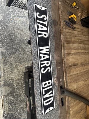 Star Wars Blvd Sign Metal Heavy 36x6in Black - Thumbnail 2
