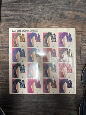 Elton John Leather Jackets Vinyl Record Album 1986 NM - Image 1