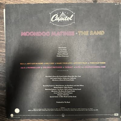 The Band – Moondog Matinee 1973 Vinyl Record LP Bob Dylan Levon Helm Rock Music - Thumbnail 2