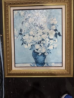 Vase Of White Rosses Van Gogh - Image 1