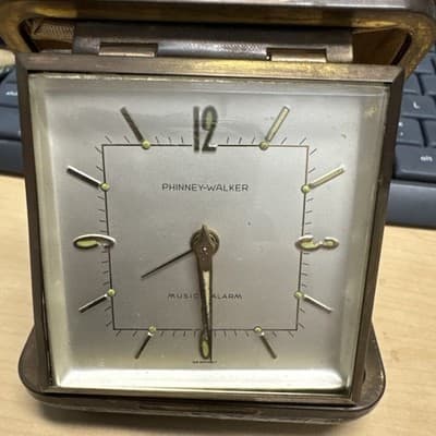 Vintage Phinney-Walker Folding Travel Working Alarm Clock Germany - Image 1