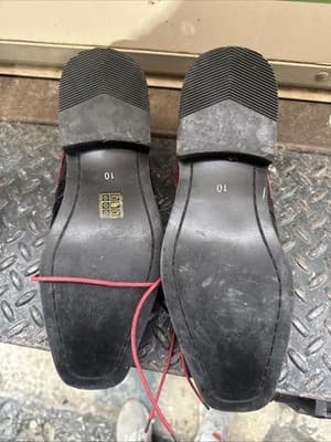 Hugo Vitelli Dress Shoes Mens 10 Faux Alligator Red/black - Thumbnail 3