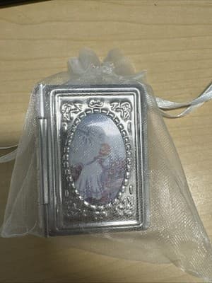Silver Tone Rosary Case with Clear Beads Rosary - Thumbnail 2