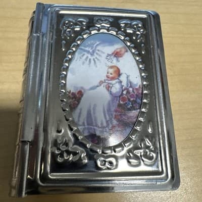 Silver Tone Rosary Case with Clear Beads Rosary - Image 1