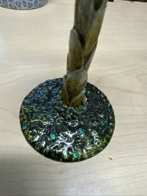 Rhinestone Jeweled Wine Glass Goblet Bronze Enamel Stem. X2 - Thumbnail 6