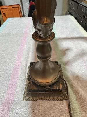 Vintage Hollywood Regency Table Lamp Marble Vase Working - Thumbnail 4