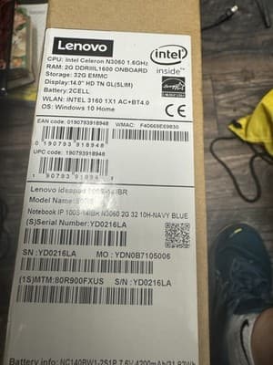 LENOVO IDEAPAD 100S-141BR 80R9 CELERON N3050@1.6GHz 2GB RAM 128GB SSD WINDOWS 10 - Thumbnail 3