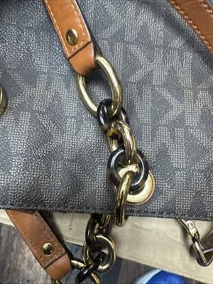 Michael Kors Cynthia Logo Large Leather Satchel Crossbody Shoulder Bag - Thumbnail 8