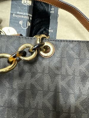 Michael Kors Cynthia Logo Large Leather Satchel Crossbody Shoulder Bag - Thumbnail 6