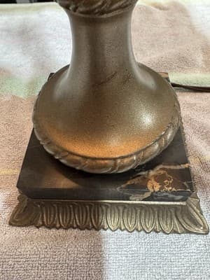 Vintage Hollywood Regency Table Lamp Marble Vase Working - Thumbnail 5
