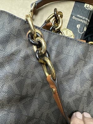Michael Kors Cynthia Logo Large Leather Satchel Crossbody Shoulder Bag - Thumbnail 7