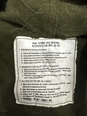 1982 OG107 Hood Extreme Cold Weather w/ Sythentic Fur M65 M51 Fishtail Parka - Thumbnail 3