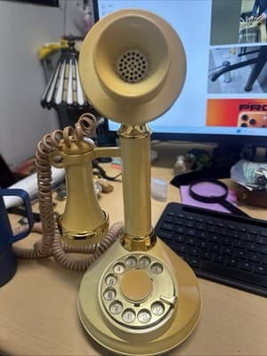 1973 Rotary Candlestick Telephone Phone By American Teleco Co VTG Retro Untested - Image 1