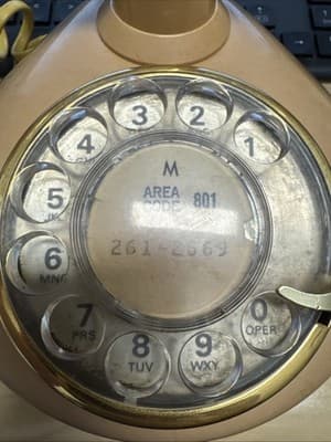 Vintage Rotary Dial French Style Desk Phone Western Electric Vintage Cream Gold - Thumbnail 3