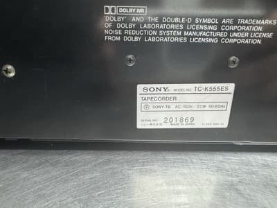 Sony TC-K555ES TAPE DECK Cassette Deck Working Good - Thumbnail 3