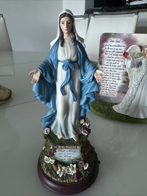 Thomas Kincaid Hail Mary Full Of Grace Illuminated Sculpture Broken Finger - Image 1