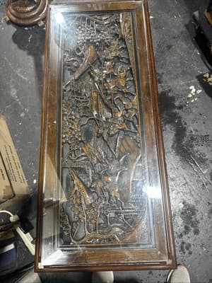 Custom hand carved coffee table Oriental - Thumbnail 3