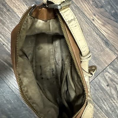 MICHAEL KORS Brown Leather Handbag Crossbody Purse with Gold Colored Hardware - Thumbnail 4
