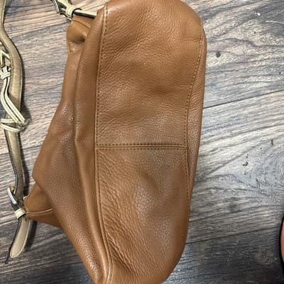 MICHAEL KORS Brown Leather Handbag Crossbody Purse with Gold Colored Hardware - Thumbnail 3