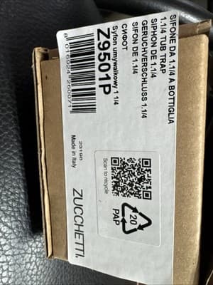 Zucchetti Z9501P 1 1/4" bottle P trap or siphon for a washbasin - Thumbnail 5