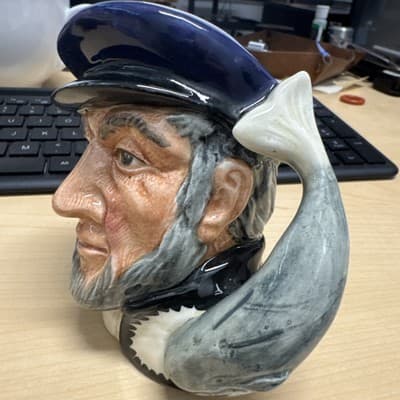 Royal Doulton D6506 Capt Ahab Small Character Jug - early version, 4.5” - Thumbnail 2