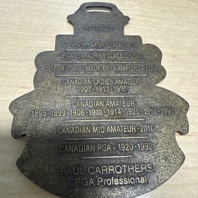 Commemorative badge for The Royal Ottawa Golf Club, founded 1891. - Thumbnail 2