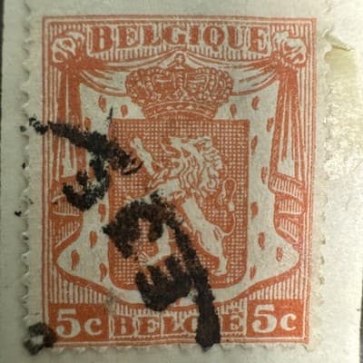 Belgium Postage ~ Daily /Coat Of Arms ~ 50¢ Blue Stamp ~ Posted ~ 1930 ~ B158 -6 - Thumbnail 6